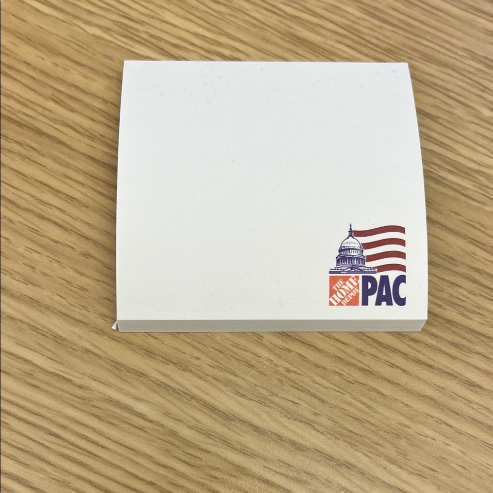White Notepad with Home Depot pac logo